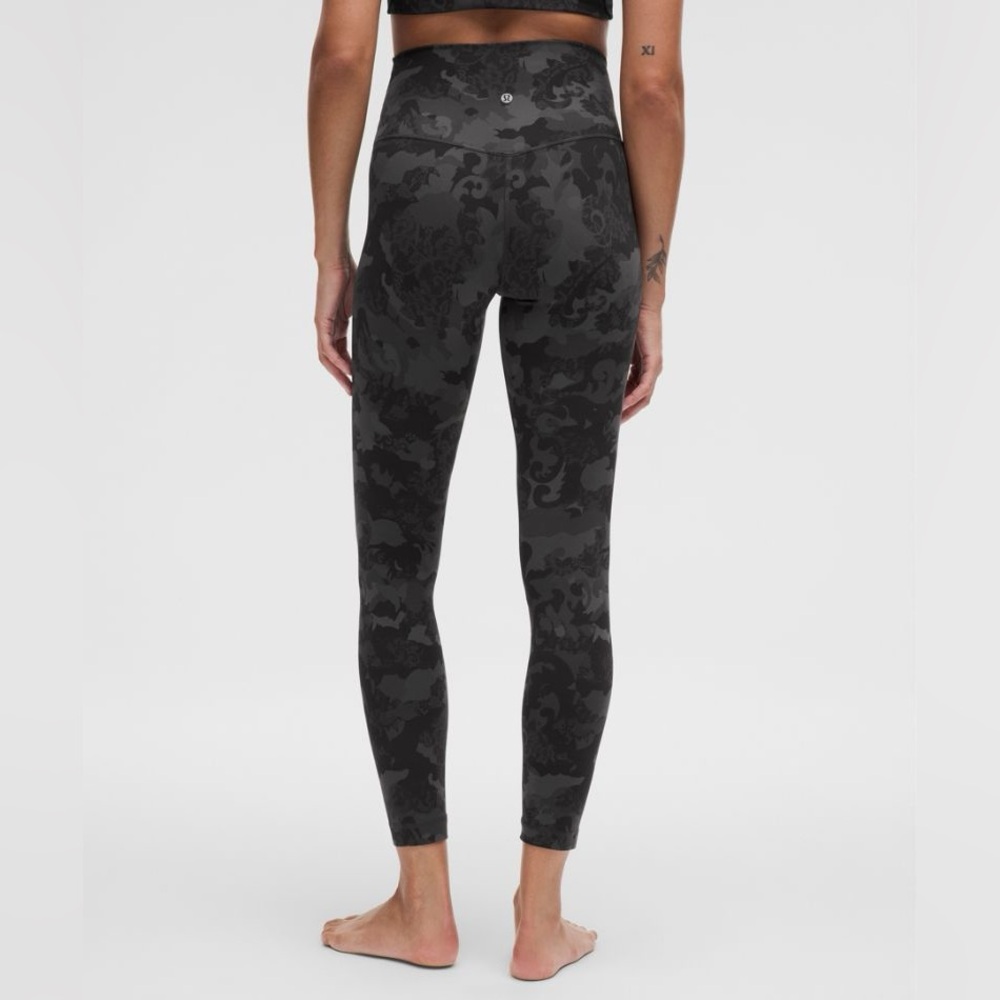 RARE Lululemon Align 25” High Rise Pant Hidden Heritage Lace Black Leggings NWOT